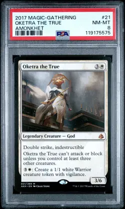 2017 MTG AMONKHET #21 OKETRA THE TRUE PSA 8 - Image 1