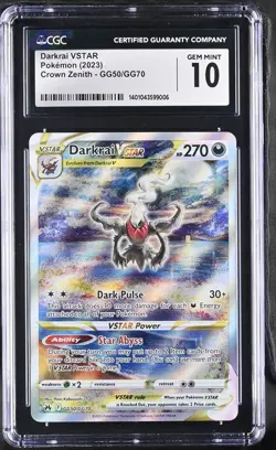 CGC 10 Pokemon Darkrai VSTAR Crown Zenith Galarian Gallery Ultra Rare GG50/GG70 - Image 1