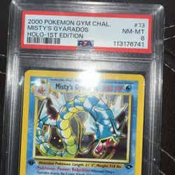 2000 MISTY'S GYARADOS 1st Ed Gym Challenge HOLO #13 PSA 8 Pokemon WOTC - Image 1