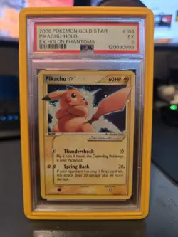Pokemon Pikachu Gold Star EX Holon Phantoms Holo Rare #104 PSA 5 - Image 1