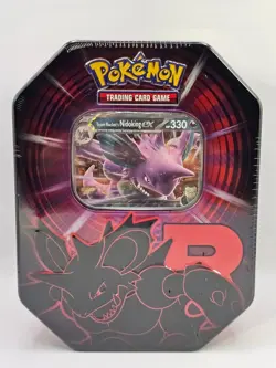 Pokemon TCG Destined Rivals Team Rocket Tin Nidoking Ex Brand New Sealed - Image 1