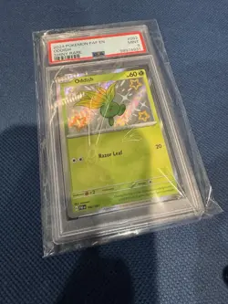 Pokemon TCG Shiny Oddish Paldean Fates Card English Full Art Graded PSA 9 - Image 1