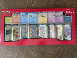 Pokemon TCG Prismatic Evolutions 8 Mini-Tin Bundle w/ Promo Cards COSTCO SEALED - Image 1