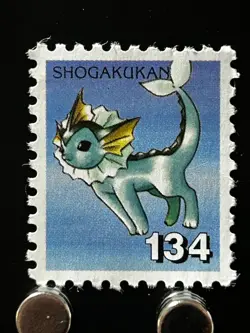 Vaporeon Pokemon Stamp Shogakukan Card Japanese Nintendo Very Rare Japan - Image 1