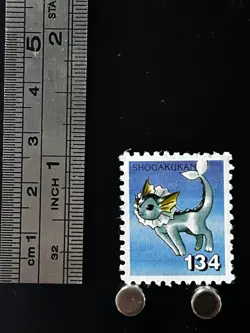 Vaporeon Pokemon Stamp Shogakukan Card Japanese Nintendo Very Rare Japan - Image 2