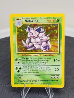 Nidoking Pokemon Card Base Set 11/102 Holo Rare 1999 Vintage Great Condition - Image 1