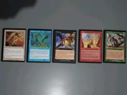 Urza's Saga Miscut series VHTF of 5 MTG Cards inc Expunge, Sandbar Merfolk,Raze - Image 1