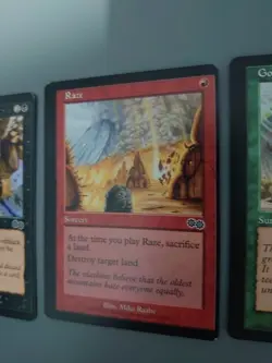 Urza's Saga Miscut series VHTF of 5 MTG Cards inc Expunge, Sandbar Merfolk,Raze - Image 3