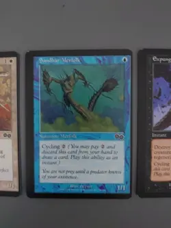 Urza's Saga Miscut series VHTF of 5 MTG Cards inc Expunge, Sandbar Merfolk,Raze - Image 5