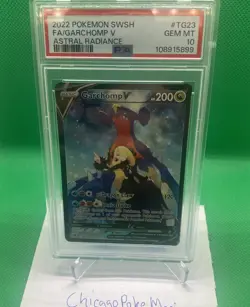 2022 POKEMON SWORD & SHIELD ASTRAL RADIANCE #TG23 FULL ART/GARCHOMP V PSA 10 - Image 1