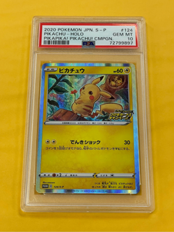 2020 Pokemon Japanese Pikapika! Campaign Pikachu Holo #124/S-P PSA 10 - Image 1