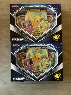 2x Pokemon Pikachu V Box Evolving Skies Fusion Strike & Brilliant Stars Packs - Image 1