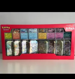 Pokemon TCG Prismatic Evolutions Costco Mini Tins 8 Pack - Image 1