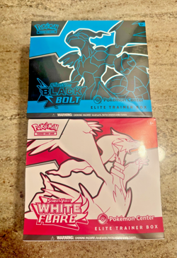 Pokemon Center Black Bolt and White Flare ETB Elite Trainer Box Set of 2 Sealed - Image 1