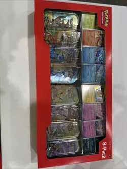 Pokemon TCG Prismatic Evolutions Mini Tin Display Case Sealed Tins, 8Pack Costco - Image 1