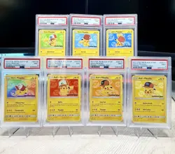 Complete Set Pokemon Ash's Pikachu I Choose You! Black Star SM108 - SM114 PSA 9 - Image 1