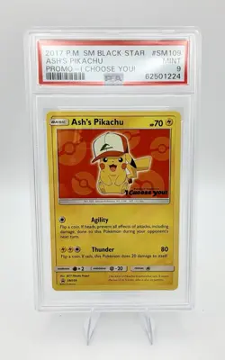 Complete Set Pokemon Ash's Pikachu I Choose You! Black Star SM108 - SM114 PSA 9 - Image 4