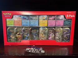 Pokemon TCG: Scarlet & Violet - Prismatic Evolutions 8 Pack Mini Tin Set Costco - Image 1