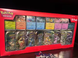 Pokemon TCG: Scarlet & Violet - Prismatic Evolutions 8 Pack Mini Tin Set Costco - Image 3