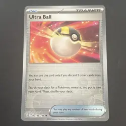 Pokemon TCG Ultra Ball Scarlet & Violet Base Set 196/198 Reverse Holo Uncommon - Image 1