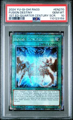 2024 YU-GI-OH! RA03-QUARTER CENTURY BONANZA #EN270 FUSION DESTINY PSA 10 - Image 1