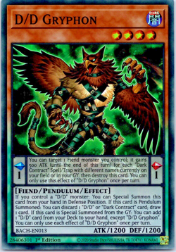 D/D Gryphon : BACH-EN013 : Super Rare : 1st Edition : YuGiOh : Mint Card - Image 1