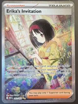 Erika's Invitation Pokemon TCG Trainer Card 207/165 Holo Rare - Image 1