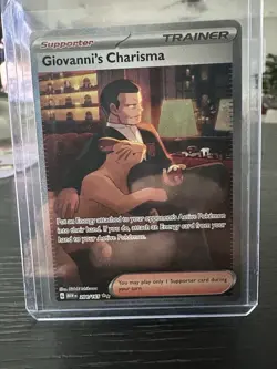 Pokemon TCG Giovanni's Charisma Holo Card 204/165 Scarlet & Violet 151 Series - Image 1