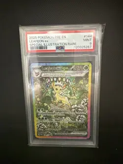Pokemon TCG Leafeon EX Prismatic Evolutions SIR Card PSA 9 Mint #144/131 - Image 1