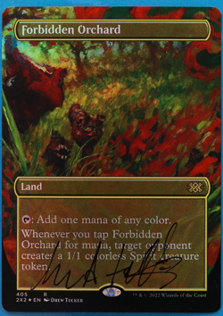 Forbidden Orchard (Borderless) FOIL Double Masters 2022 NM SIGNED (505171) - Image 1
