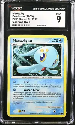 Pokemon Manaphy 2/17 Pop Series 9 Holo Rare CGC 9 MINT - Image 1