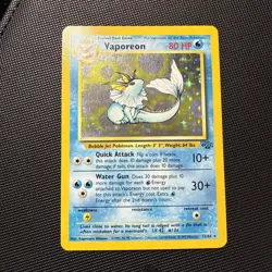Pokemon TCG Vaporeon Base Set Holo 12/64 Unlimited Jungle Set MP - Image 1