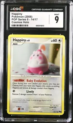 Pokemon Happiny 14/17 Pop Series 8 Holo Rare CGC 9 MINT - Image 1