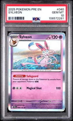 2025 POKEMON PRE EN-PRISMATIC EVOLUTIONS #040 SYLVEON PSA 10 - Image 1