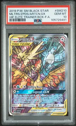 2019 POKEMON SM BLACK STAR PROMO FULL ART/MOLTRES & ZAPDOS & ARTICUNO GX PSA 10 - Image 1