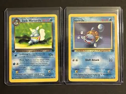 Dark Wartortle+Squirtle 1st ed 46/68/82 - Pokemon Team Rocket - 2000 WotC - LP - Image 1