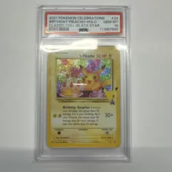 2021 Pokemon Celebrations Birthday Pikachu Classic Collection #24 PSA 10 - Image 1