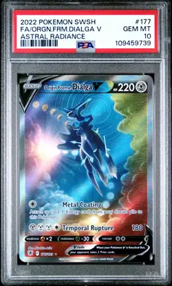 2022 POKEMON SWSH ASTRAL RADIANCE #177 FULL ART/ORIGIN FORME DIALGA V PSA 10 - Image 1