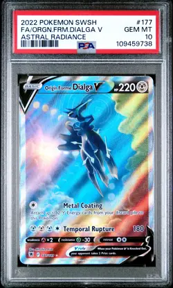 2022 POKEMON SWSH ASTRAL RADIANCE #177 FULL ART/ORIGIN FORME DIALGA V PSA 10 - Image 1