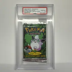 Pokemon Jungle 1st Edition Wigglytuff Booster Pack Graded PSA 10 - Image 1