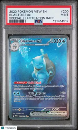 2023 Pokemon Mew EN-151 Blastoise EX Special Illustration Rare PSA 9 200/165 - Image 1