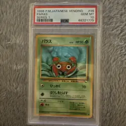Pokemon 1998 Paras #46 Vending Series 1 Japanese GEM MINT PSA 10 - Image 1