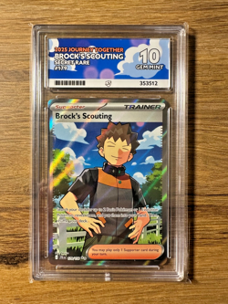 Pokemon TCG Journey Together Brock's Scouting 179/159 Secret Rare ACE Graded 10 - Image 1