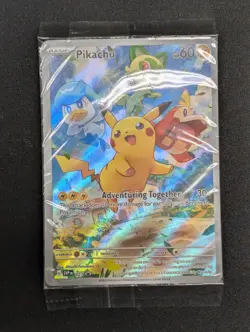 Pokemon TCG Pikachu 027 Promo Holo Black Star Paldea Evolved, Sealed - Image 1