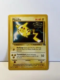 1999 Pokemon TCG - Pikachu #4 Black Star Promo - WB Kids Movie Version MP Dent - Image 1