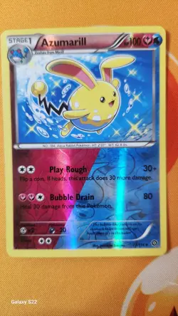 SHINY Azumarill - 77/114 Steam Siege REVERSE HOLO card 2016 Pokemon TCG- NM - Image 1