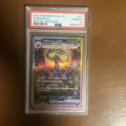 PSA 10 Umbreon ex SAR 217/187 sv8a Terastal Festival Japanese 2024 Pokemon Card - Image 1