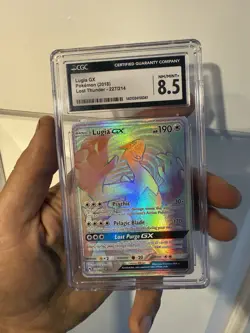 CGC 8.5 Lugia GX Lost Thunder 227/214 Rainbow Rare Holo Pokemon Card - Image 1