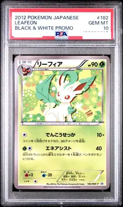 PSA 10 Pokemon Card Leafeon Black & White Promo 2012 182 Japanese - Image 1