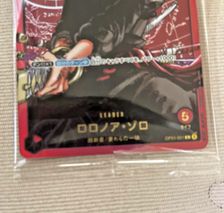Roronoa Zoro L OP01-001 Gold Text LECAFIG PAR One Piece Card Japanese Sealed - Image 3